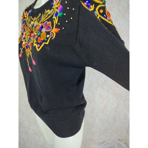 VTG Lindsey Blake Embellished Sweater Wm S - Picture 5 of 13